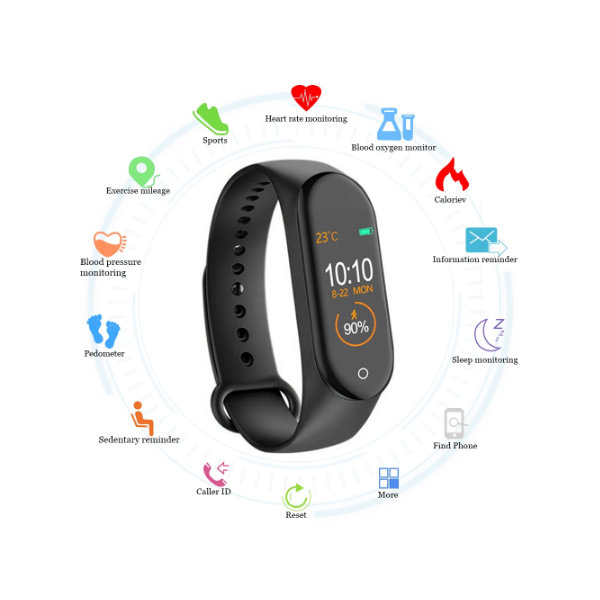 ID M4 wristband M5 smart band Bracelets M6 Smartwatches Body Temperature Heart Rate Blood Pressure Monitor Waterproof Sport Fitness Bracelet