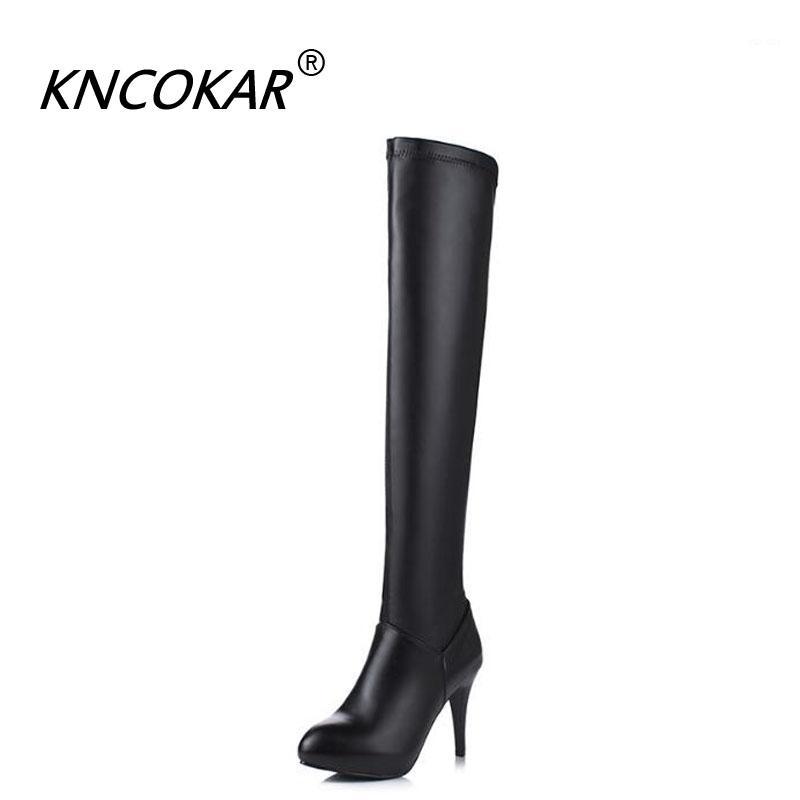 KNCOKAR New Winter European And American Solid Color Round Head Knee High Stretch Boots Thin High Heel Female Boots1, Black 
KNCOKAR New Winter European And American Solid Color Round Head Knee High Stretch Boots Thin High Heel Female Boots1, Black