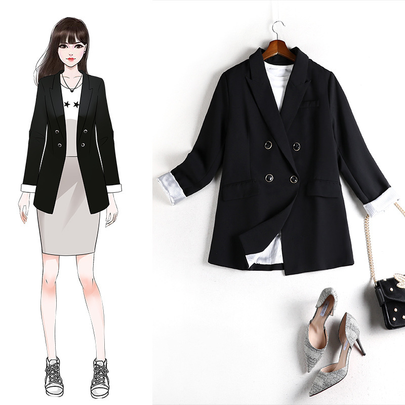 Oversized Double Breasted Jacket Autumn 2021 New Fashion Lady Superior Blazer Femme Plus Size Women Tops 8694 Sweaters P42j, Black
Oversized Double Breasted Jacket Autumn 2021 New Fashion Lady Superior Blazer Femme Plus Size Women Tops 8694 Sweaters P42j, Black