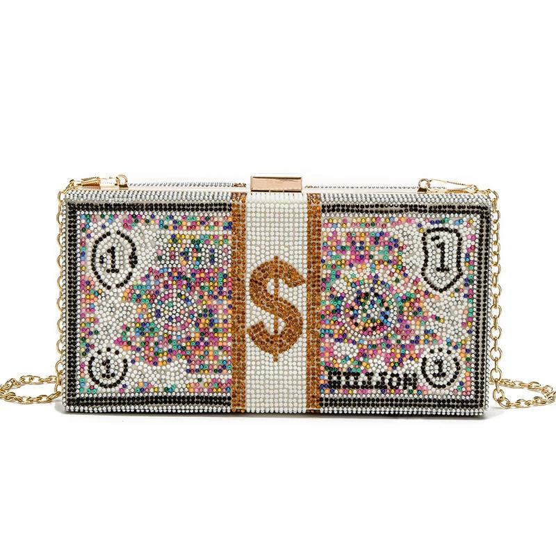 Money Box Diamond Party Clutch Bag Evening Bag Luxury Designer for Women Purses and Handbags Ladies Shoulder Chain 2021, Black
Money Box Diamond Party Clutch Bag Evening Bag Luxury Designer for Women Purses and Handbags Ladies Shoulder Chain 2021, Black