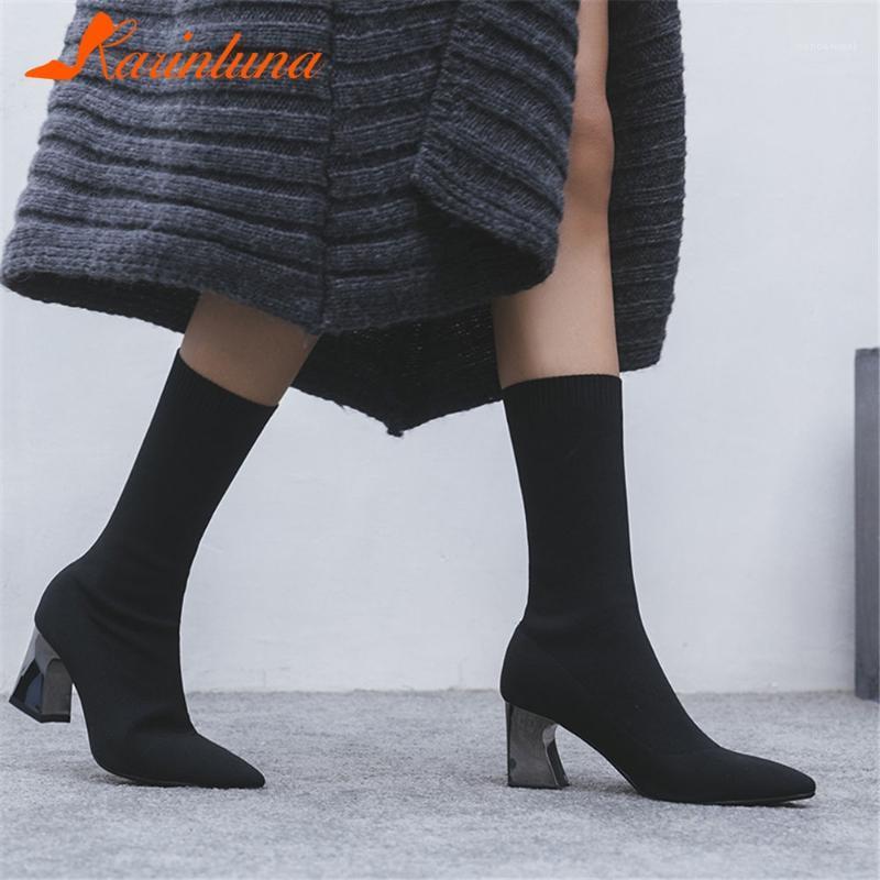 Karin High Quality Shoes Woman Pointed Toe Strange Style Heels Solid Slip-On Autumn Ladies Short and long boots1, Black long 
Karin High Quality Shoes Woman Pointed Toe Strange Style Heels Solid Slip-On Autumn Ladies Short and long boots1, Black long