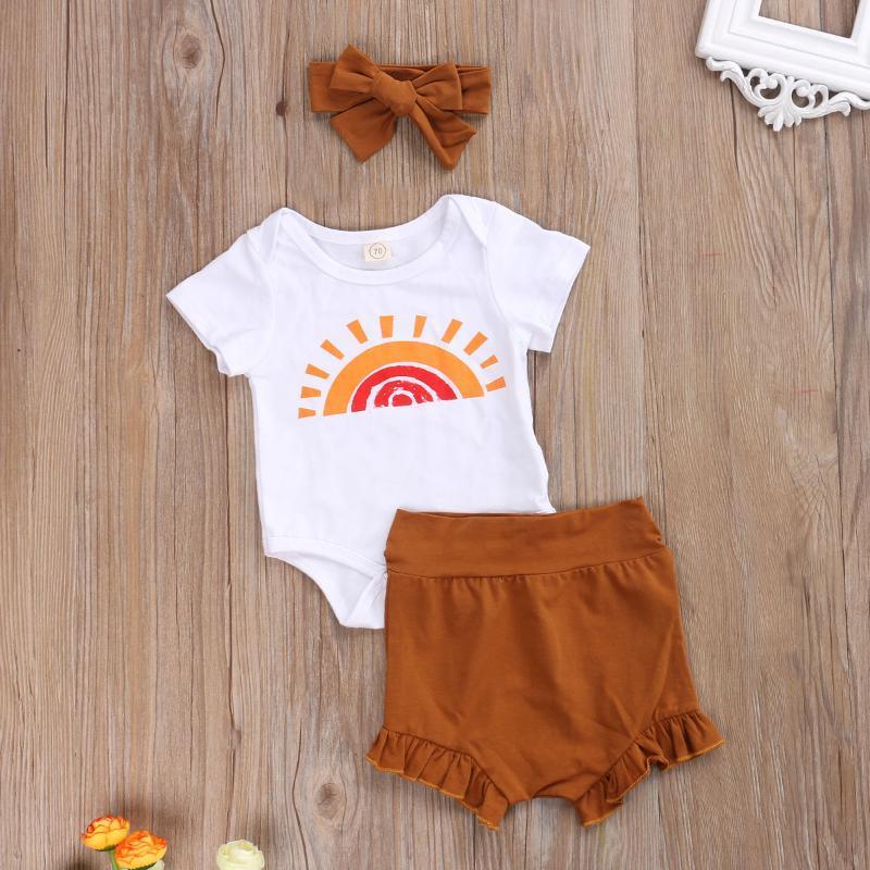 2020 Summer New 0-18M Baby Girl Clothes 3pcs Sweet Rainbow Print Short Sleeve Romper Cotton Tops+Ruffle High Waist Shorts Set1, As pic
2020 Summer New 0-18M Baby Girl Clothes 3pcs Sweet Rainbow Print Short Sleeve Romper Cotton Tops+Ruffle High Waist Shorts Set1, As pic