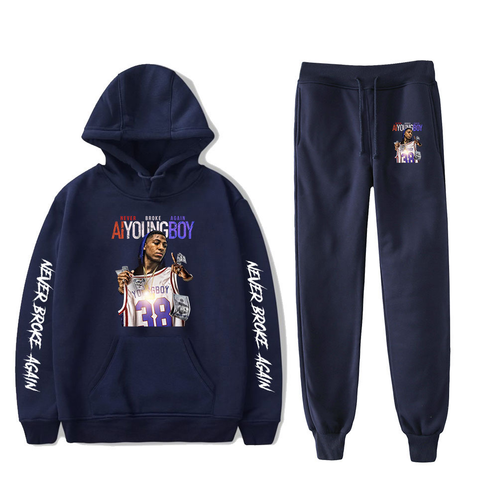 Youngboy Never Broke Again Fashion Long Sleeve Hooded Sweatshirt Women Men Tracksuit Hoodies Pants Hip Hop LJ201117