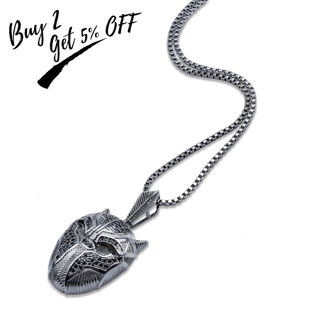 TOPGRILLZ Hip Hop Black Panther Iced Out Pendant Necklace Men Jewelry Gifts With Box Chain 24 Q11072750