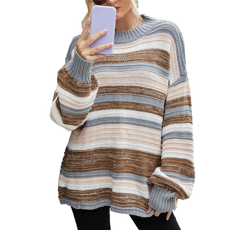 Casual Women Sweaters 2021 New Fashion Autumn Casual Street Pullover Knitwear Stylish Striped Long Sleeve Loose Sweater Tops, As pic
Casual Women Sweaters 2021 New Fashion Autumn Casual Street Pullover Knitwear Stylish Striped Long Sleeve Loose Sweater Tops, As pic