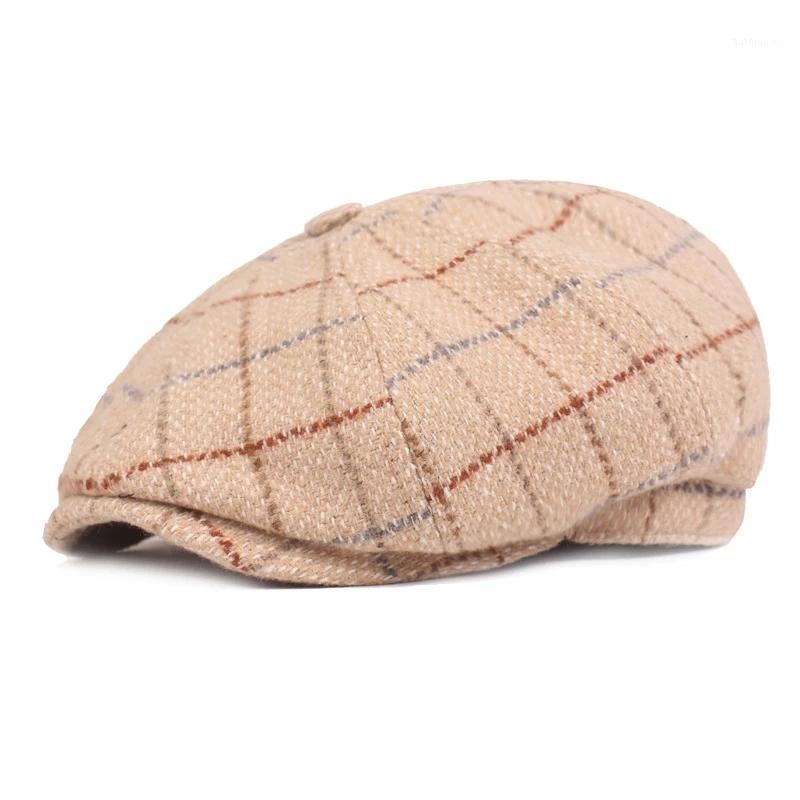 MZ44 Autumn Winter Vintage Plaid Beret Hats Cotton Wool Octagonal cap For Men Detective Painter Hats Flat Caps Newsboy Cap1, Brown
MZ44 Autumn Winter Vintage Plaid Beret Hats Cotton Wool Octagonal cap For Men Detective Painter Hats Flat Caps Newsboy Cap1, Brown