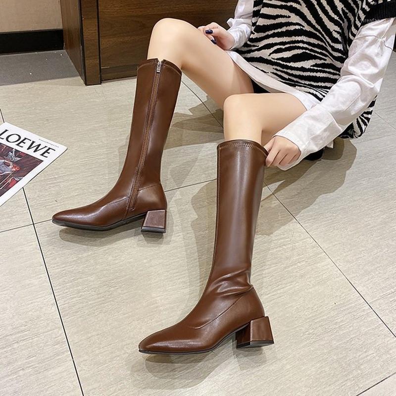 Autumn Winter Women's Boots Elastic Thick Heel Square Toe Side Zipper High Tube Knight Short Plush Warm Shoes Inside1, Brown
Autumn Winter Women's Boots Elastic Thick Heel Square Toe Side Zipper High Tube Knight Short Plush Warm Shoes Inside1, Brown