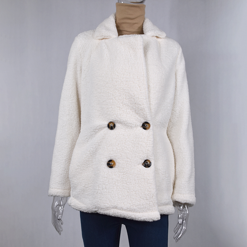 Lossky Women Long Sleeve Autumn Winter Thick Warm Jacket Coats Plus Size Loose Lady Plush Flannel Casual Woman Clothing 201017