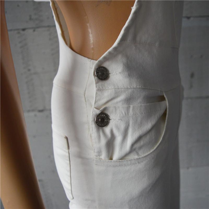 Spring Autumn fashion Tide lady Denim Rompers cute white green Bib buttons strap high quality cotton pockets Jumpsuits