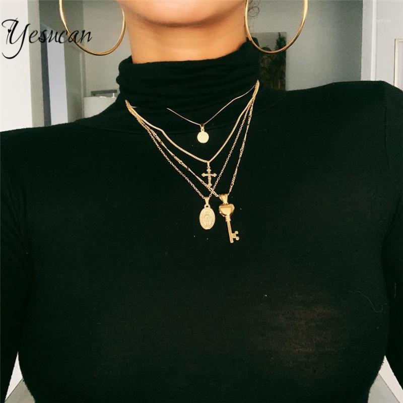 Punk Style Multilevel Geometric Necklace Key Cross Religious Pendant Necklaces for Women Party Jewelry Statement Gift Gold Color1
Punk Style Multilevel Geometric Necklace Key Cross Religious Pendant Necklaces for Women Party Jewelry Statement Gift Gold Color1