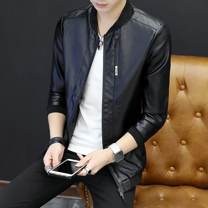 Additional velvet option 2018 new autumn winter jacket men's jacket tide repair body Korean version of the leather jacket man
Additional velvet option 2018 new autumn winter jacket men's jacket tide repair body Korean version of the leather jacket man