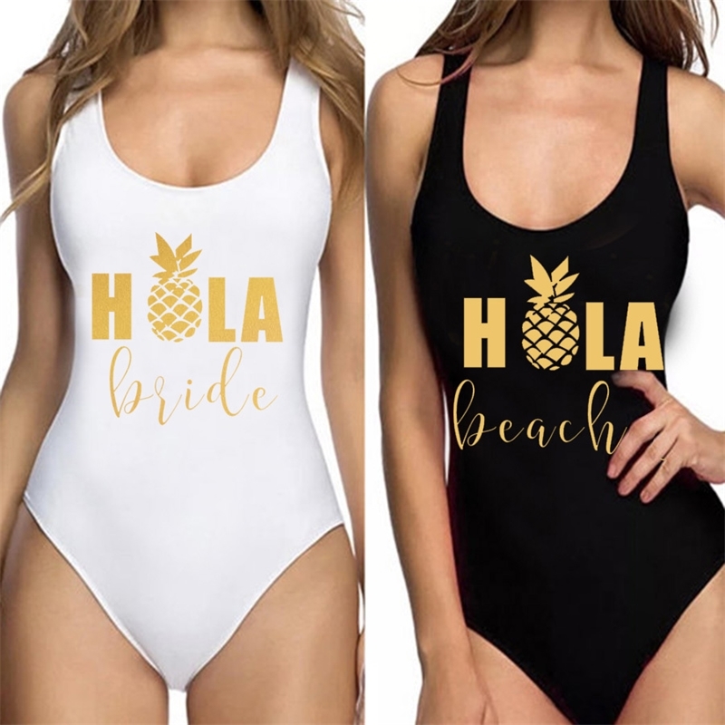 Bachelorette Swimsuits Pineapple Aloha Bride and Beaches Beach Wedding Bachelorette Party Bathing Suits Bride Custom Beachwears Y200319, A-007
Bachelorette Swimsuits Pineapple Aloha Bride and Beaches Beach Wedding Bachelorette Party Bathing Suits Bride Custom Beachwears Y200319, A-007