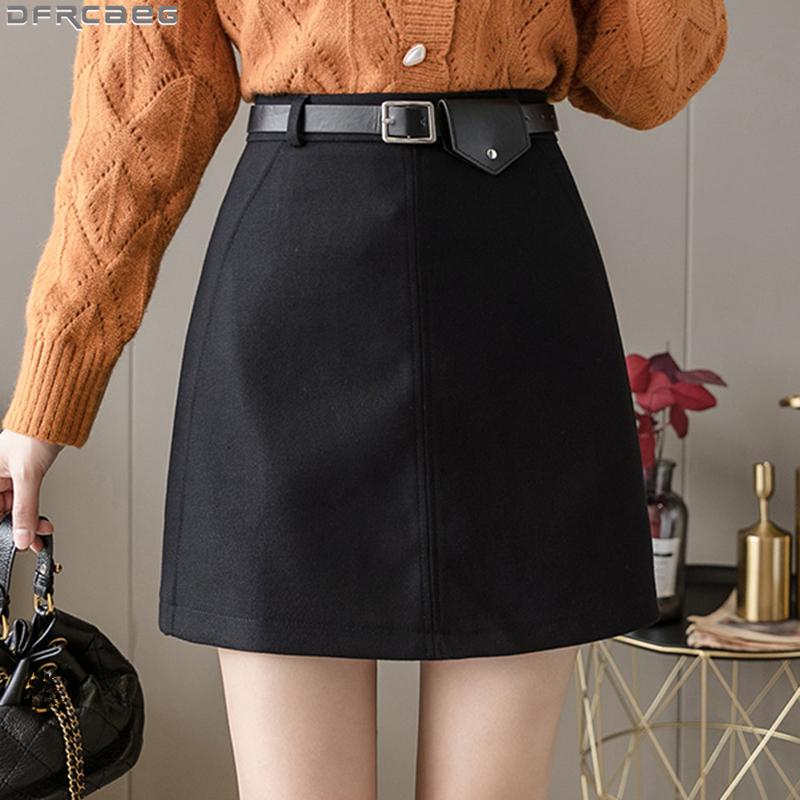 Casual Streetwear High Waist Skirt Women Vintage Wool Autumn Winter Skirts Shorts Belt A Line Mini Femme Jupes Black Brown Saias
Casual Streetwear High Waist Skirt Women Vintage Wool Autumn Winter Skirts Shorts Belt A Line Mini Femme Jupes Black Brown Saias