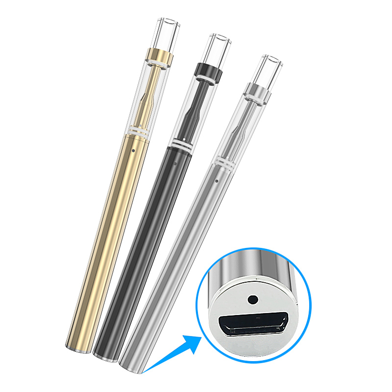 Gold empty disposable vape pen device starter kit rechargeable battery with charging port thick oil 0.5ml glass cart pen vaporizer
Gold empty disposable vape pen device starter kit rechargeable battery with charging port thick oil 0.5ml glass cart pen vaporizer