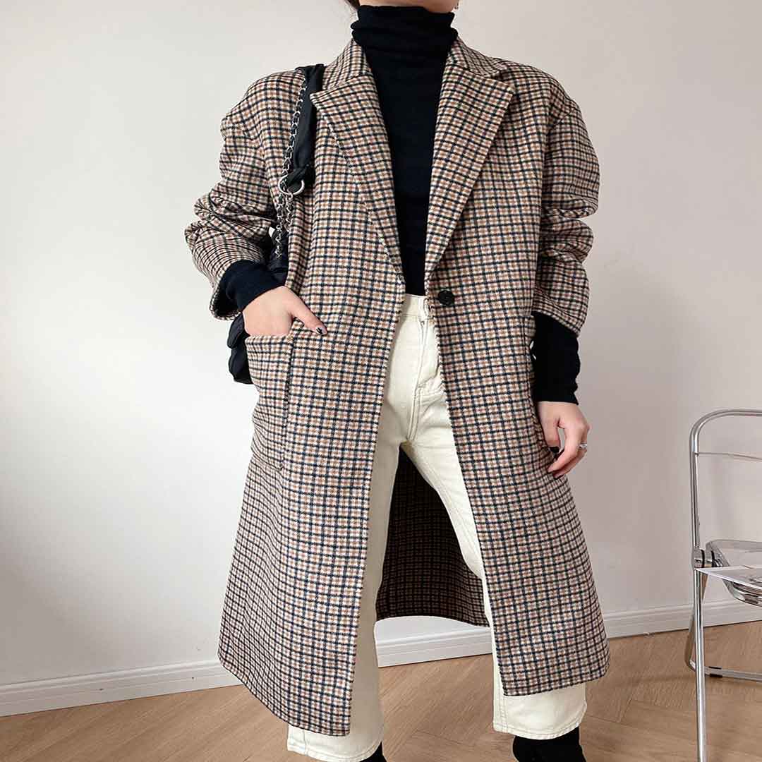 famous stylist women's blends 20aw fashion female cothing casual streetwear long jacket wool overcoat size xs-m, Black
famous stylist women's blends 20aw fashion female cothing casual streetwear long jacket wool overcoat size xs-m, Black