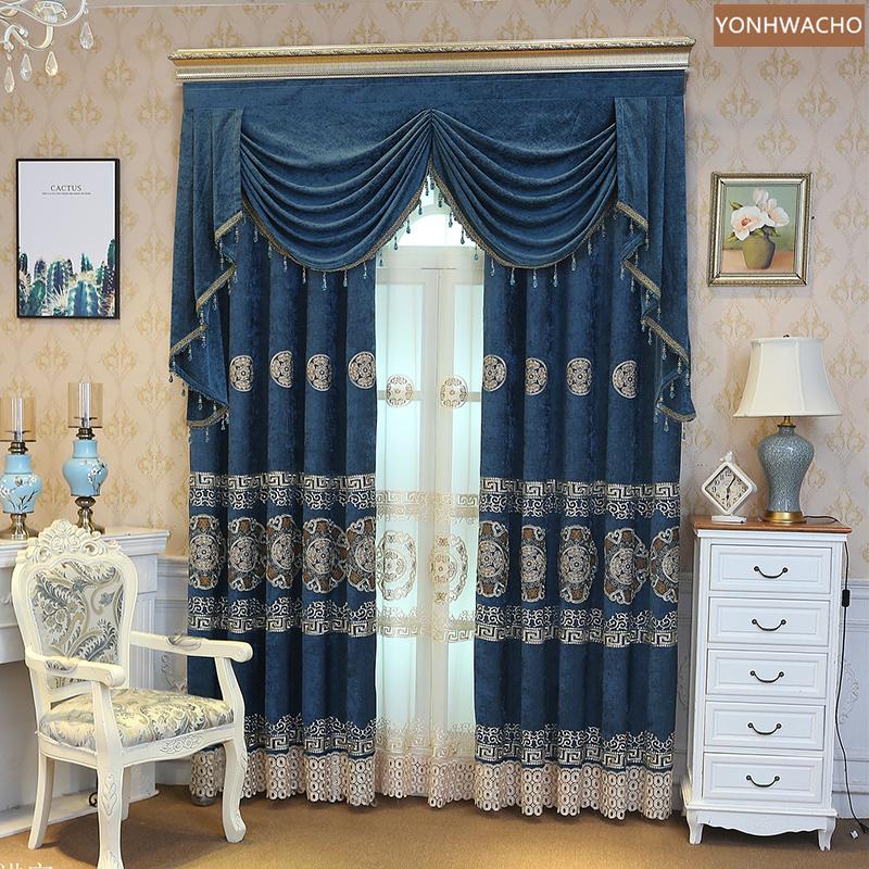 Custom curtain Luxury Embroidered Chenille Chinese Study Room blue thick cloth blackout curtain valance tulle panel C434
Custom curtain Luxury Embroidered Chenille Chinese Study Room blue thick cloth blackout curtain valance tulle panel C434