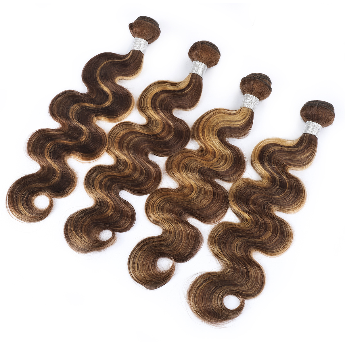 Ishow Wefts Straight Highlight 4/27 Ombre Color Brown Human Hair Bundles 8-28inch Brazilian Body Wave Peruvian Virgn Hair Extensions for Women All Age
