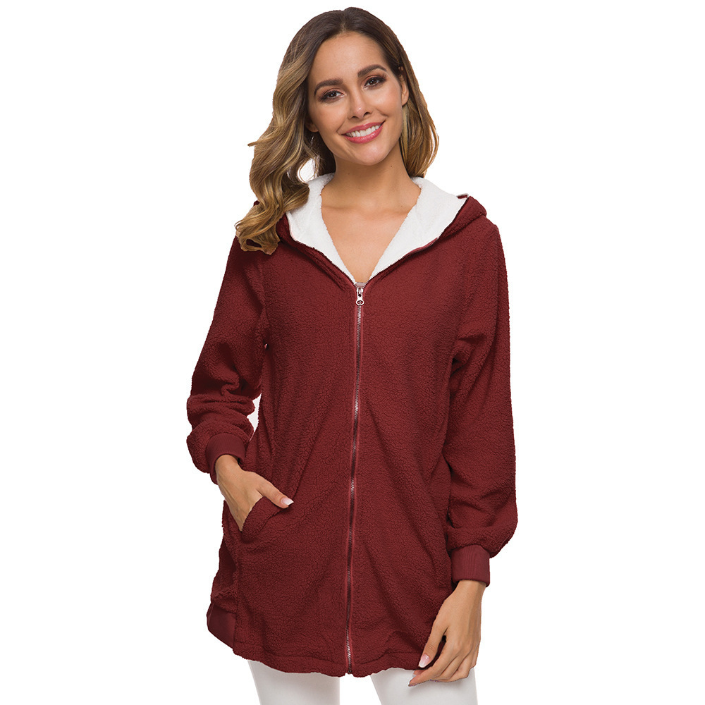 Winter Women Jacket fashion warm Fur Fleece Teddy Long Hooded Causal Autumn Female Coat Outwear veste femme Plus Size 5XL 201017