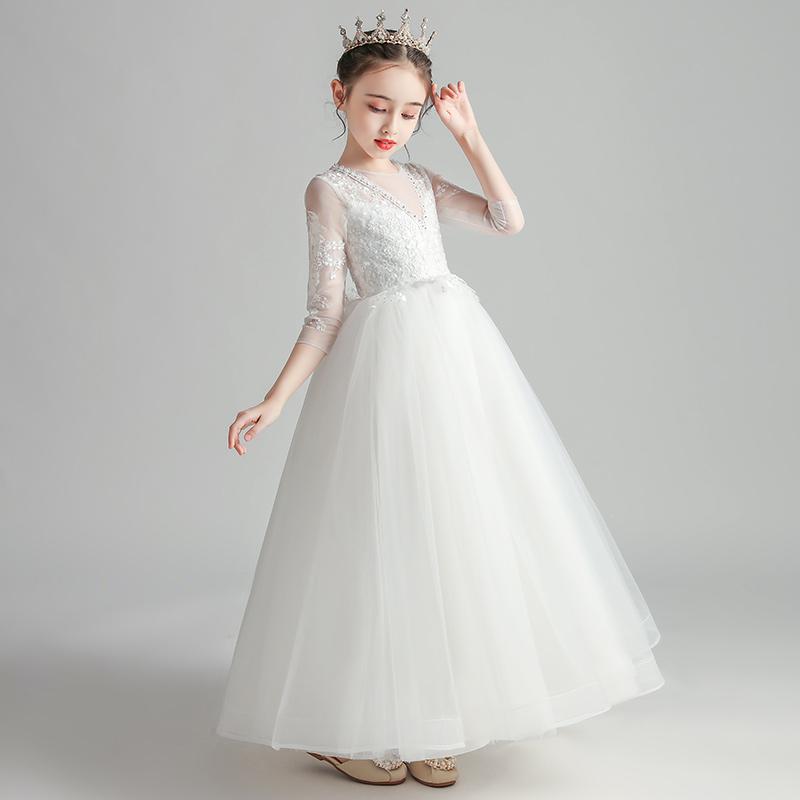 Girl's Dresses White Princess Dress For Girls Kids Wedding Flower Girl With 3/4 Sleeves Lace Appliques Tulle Birthday, Red;yellow
Girl's Dresses White Princess Dress For Girls Kids Wedding Flower Girl With 3/4 Sleeves Lace Appliques Tulle Birthday, Red;yellow