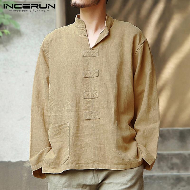 INCERUN Cotton Linen Shirt Men Long Sleeve Pockets 2020 Solid Retro Tops Camisas Hombre Chinese Style V Neck Mens Casual Shirts, Gray shirt
INCERUN Cotton Linen Shirt Men Long Sleeve Pockets 2020 Solid Retro Tops Camisas Hombre Chinese Style V Neck Mens Casual Shirts, Gray shirt