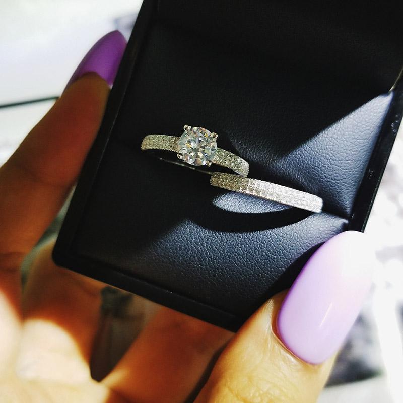 Moonso 925 Sterling Silver Set Rings for Women Ring Setting Wedding and Engagement Rings Couple Jewelry personalized R779
Moonso 925 Sterling Silver Set Rings for Women Ring Setting Wedding and Engagement Rings Couple Jewelry personalized R779