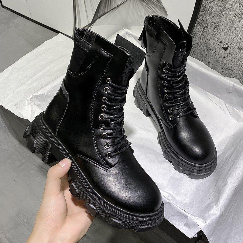 Solid Black Leather Platform Boots Female Motorcycle Boots Thick Heels Women Women Shoes Autumn Ankle Plus Size1 
Solid Black Leather Platform Boots Female Motorcycle Boots Thick Heels Women Women Shoes Autumn Ankle Plus Size1