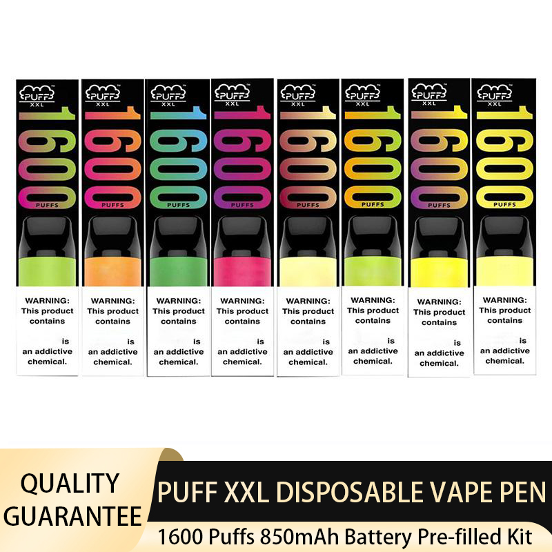 Puff Bar XXL Disposable Pods Device 1600 Puffs Pen Colors Vape Pre-filled Kits 850mAh Battery Electronic Puff Bars E-Cigarette
Puff Bar XXL Disposable Pods Device 1600 Puffs Pen Colors Vape Pre-filled Kits 850mAh Battery Electronic Puff Bars E-Cigarette