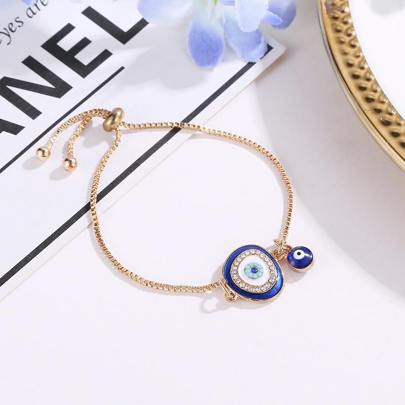 Fashion Round Lucky Eye Gold Adjustable Chain Bracelets For Women Crystal Blue Eye Charm Bracelet Fashion Jewelry Gifts
Fashion Round Lucky Eye Gold Adjustable Chain Bracelets For Women Crystal Blue Eye Charm Bracelet Fashion Jewelry Gifts