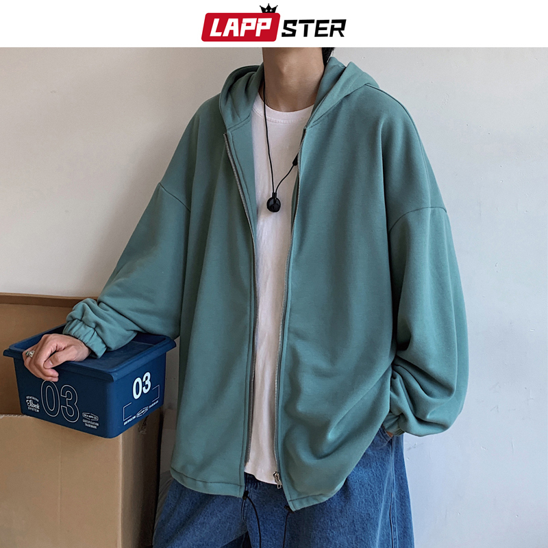 LAPPSTER Men Harajuku Solid Autumn Bomber Jackets Mens Streetwear Hip Hop Windbreaker Vintage Oversized Black Jackets Coats 201118