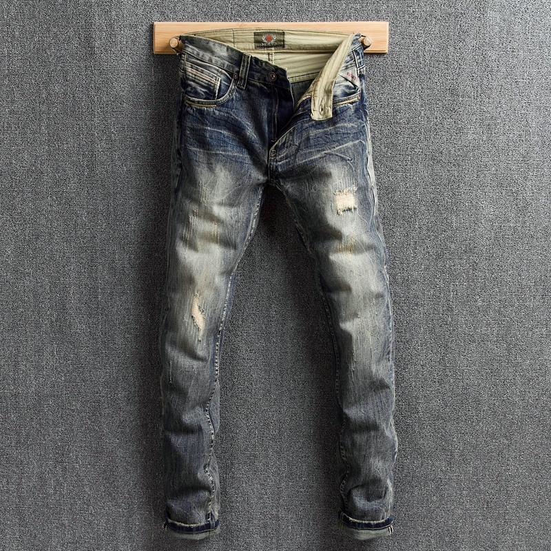 2021 New Italian Style Fashion Top Quality Slim Fit Destroyed Ripped Men Vintage Designer Denim Pants Hip Hop Homme 0lb3, Retro yellow
2021 New Italian Style Fashion Top Quality Slim Fit Destroyed Ripped Men Vintage Designer Denim Pants Hip Hop Homme 0lb3, Retro yellow