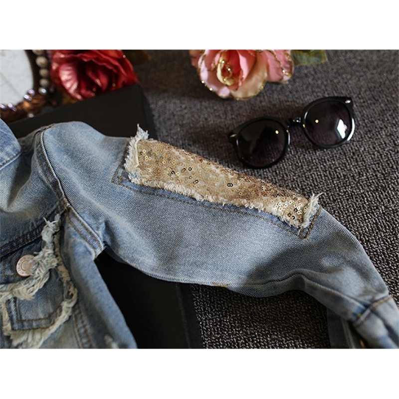 New Kids Clothes Children Girls Jackets Cool Kid Long Sleeves Turn-down Collar Buttons Coats Pocket Girl Pattern Denim Outerwear LJ200828