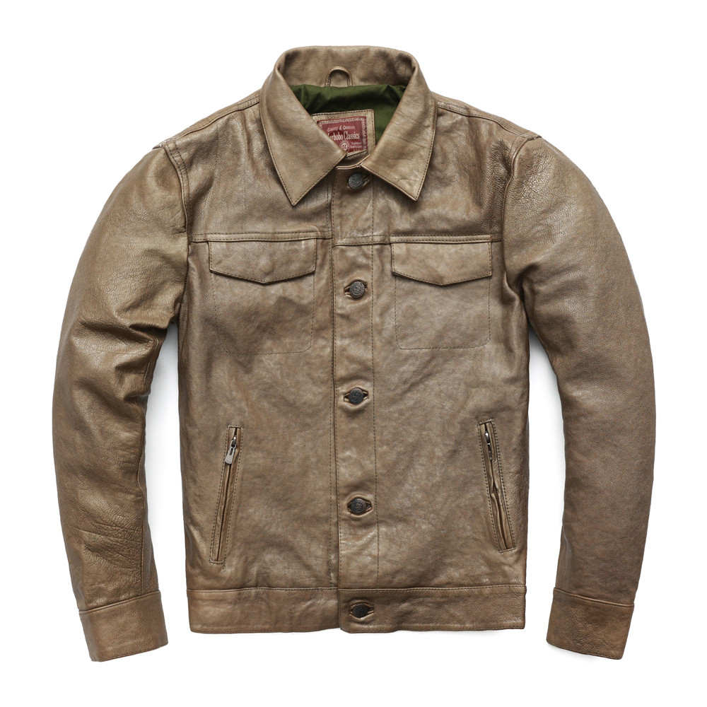 SALE CLEARANCE Men Leather Jacket Hard Heavy Skin Genuine Leather Jacket Men Coat Autumn Clearance M163 201127