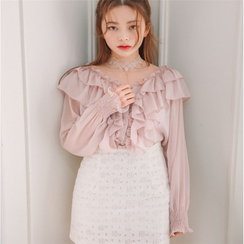 2021 New Bluffs Chiffon Ruffled Stay Shirts Spring Mode Elegant Candy From Women Tops Female Wardrobe Yt5049 ROJS, Pink
2021 New Bluffs Chiffon Ruffled Stay Shirts Spring Mode Elegant Candy From Women Tops Female Wardrobe Yt5049 ROJS, Pink
