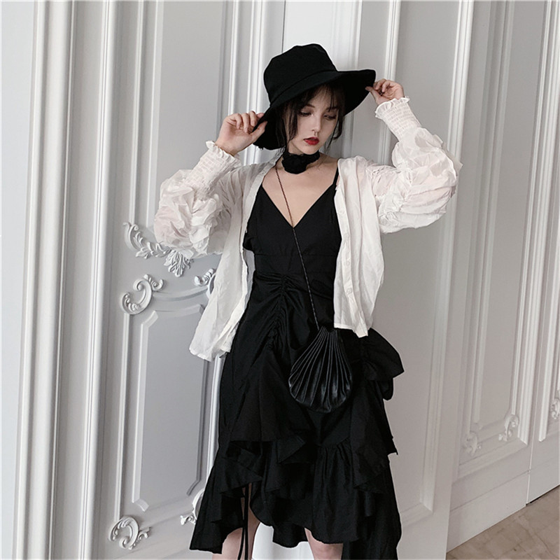 Fashions Define Chic Streewear 2 Piece Defines White and Black Shirt Irregularly Dressed Set Punk Style Sets Two Female Garments 6QE0 29W5, Only dress.
Fashions Define Chic Streewear 2 Piece Defines White and Black Shirt Irregularly Dressed Set Punk Style Sets Two Female Garments 6QE0 29W5, Only dress.