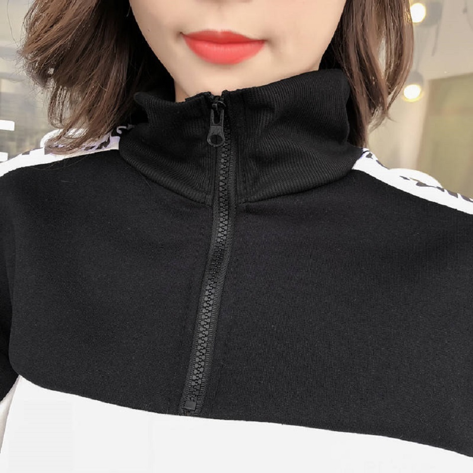 Fashion Tracksuit For Women Korean Version Plus Velvet Sweater Female Tracks Loose Large Size Women's Casual Sports Two-Piece 201119