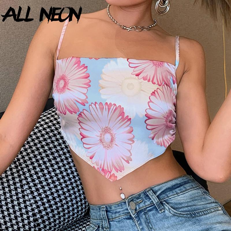 ALLNeon E-girl Vintage Spaghetti Strap Flowers Printing Bandage Crop Tops Y2K Fashion Backless Satin Top Chic Floral Camis Club, As seen
ALLNeon E-girl Vintage Spaghetti Strap Flowers Printing Bandage Crop Tops Y2K Fashion Backless Satin Top Chic Floral Camis Club, As seen