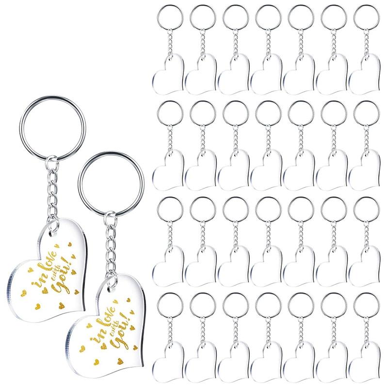 30 Blanks Clear Acrylic Blanks Heart Shape Plain Acrylic and 30 Pieces Key Chain Metal Key Rings for DIY Projects Crafts
30 Blanks Clear Acrylic Blanks Heart Shape Plain Acrylic and 30 Pieces Key Chain Metal Key Rings for DIY Projects Crafts