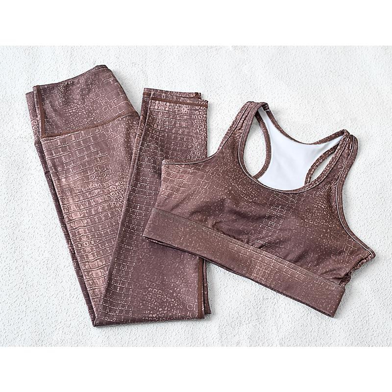 Crocodile Pattern Yoga Set Women 2 Piece Tank Top Bra High Waist Legging Fitness Suit Gym Wear Running Clothing Sportswear,ZF738, Brown yoga sets
Crocodile Pattern Yoga Set Women 2 Piece Tank Top Bra High Waist Legging Fitness Suit Gym Wear Running Clothing Sportswear,ZF738, Brown yoga sets