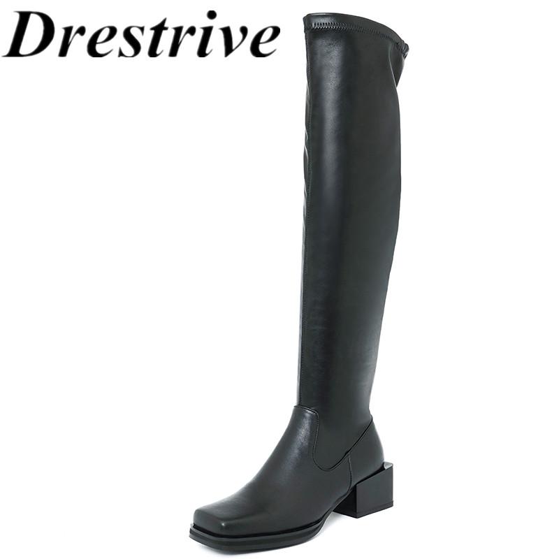 Drestrive Women Over Knee High Boots Cow Leather Mid Heel Square Toe 2021 Spring New Arrival Shoes Woman Black Thick Heel
Drestrive Women Over Knee High Boots Cow Leather Mid Heel Square Toe 2021 Spring New Arrival Shoes Woman Black Thick Heel