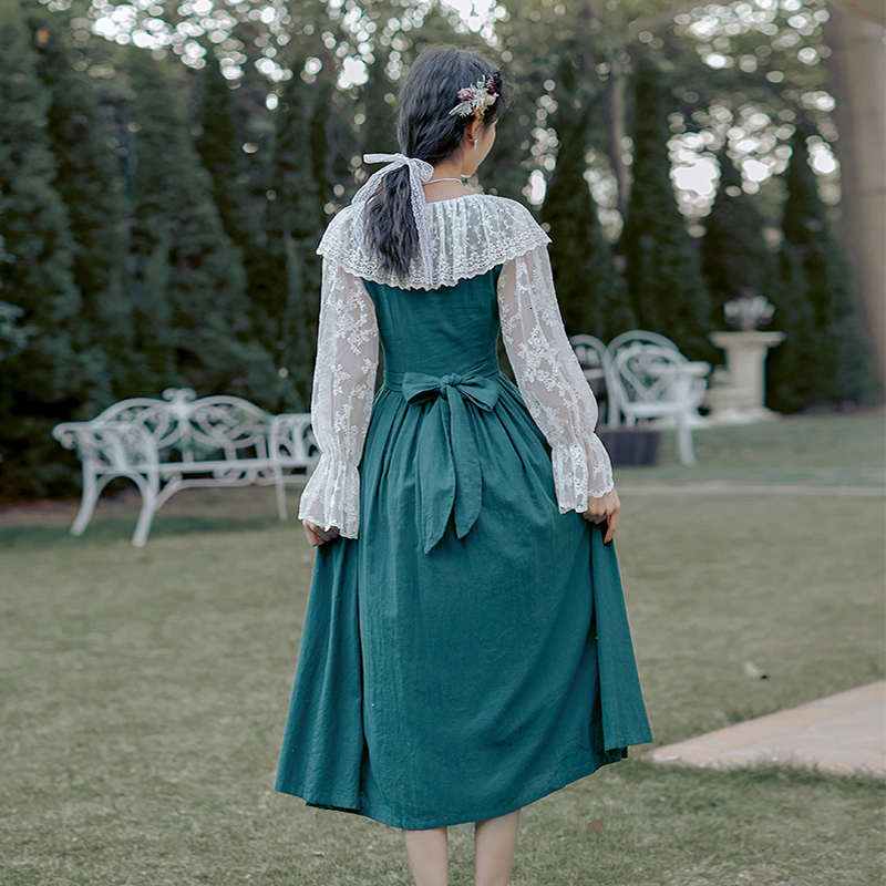 2021 Spring Ribbon Embroidered Prairie Chic Cotton Dress Female Neck Filled Mid-calf Fit and Green Flare Long Dresses 1wda, Blue
2021 Spring Ribbon Embroidered Prairie Chic Cotton Dress Female Neck Filled Mid-calf Fit and Green Flare Long Dresses 1wda, Blue