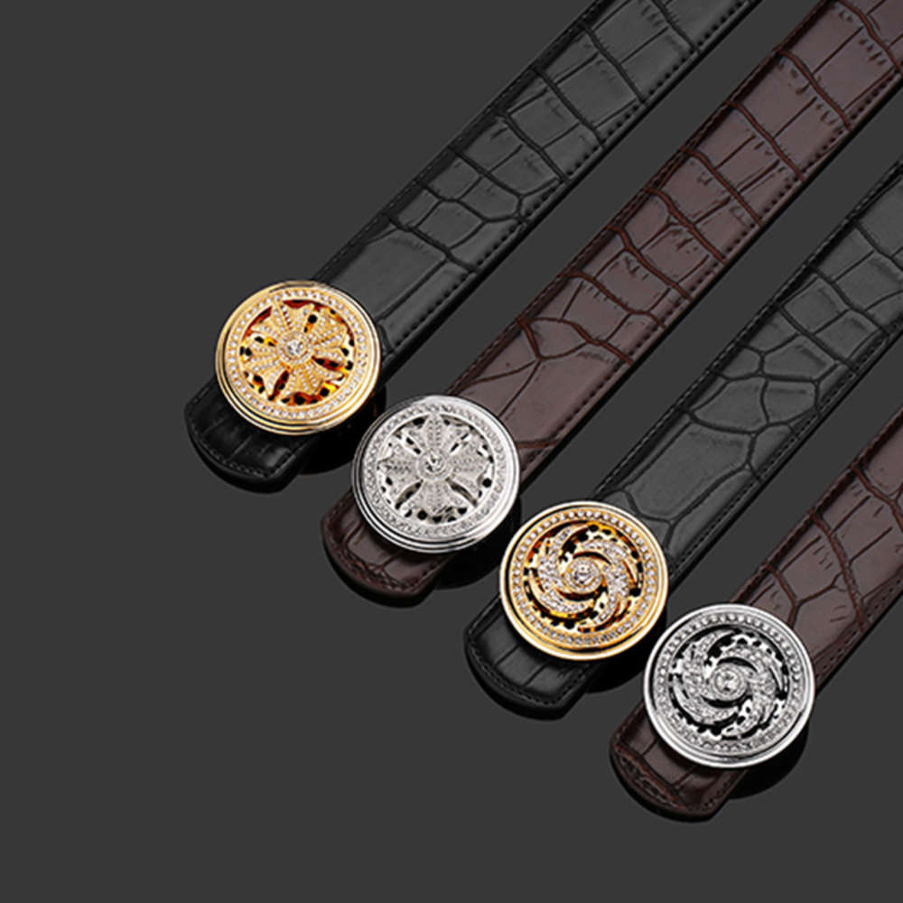 Crocodile leather smooth buckle belt Korean fashion versatile revolving buckle belt men, Black
Crocodile leather smooth buckle belt Korean fashion versatile revolving buckle belt men, Black