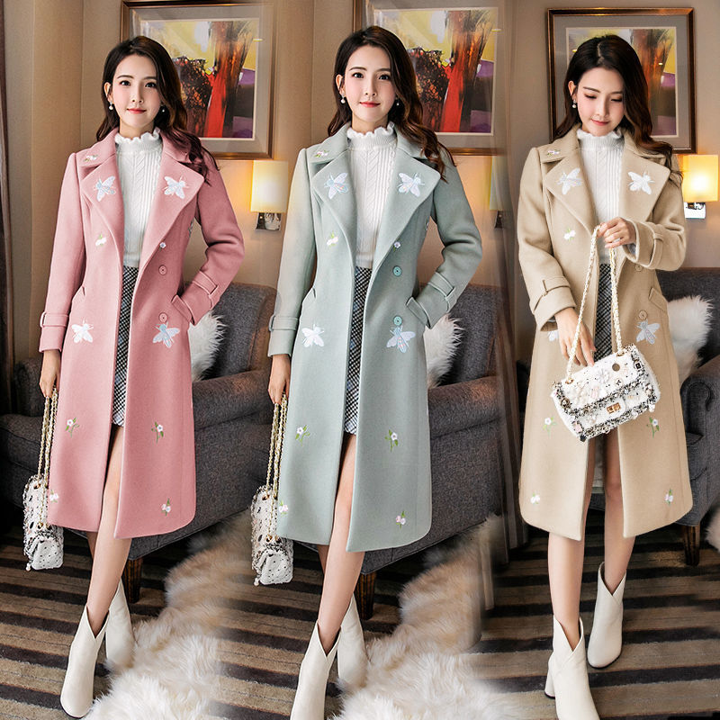 2021 New Fall Elegant Fleece Embroidered Butterfly Long Female Vintage Fine Office Coat Belt EJUE, Pink
2021 New Fall Elegant Fleece Embroidered Butterfly Long Female Vintage Fine Office Coat Belt EJUE, Pink