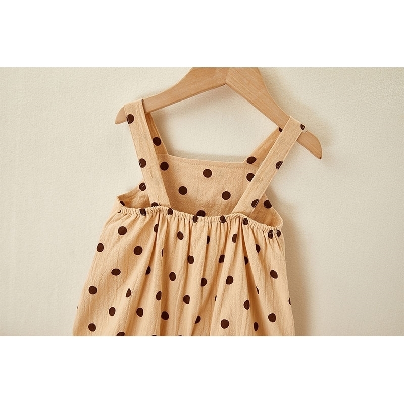 Newborn Toddler Dot Jumpsuit Romper +Hat 2PCS Boys Girls Sleeveless Cotton Fashion Infant Baby Clothes Set Sunsuit 201029