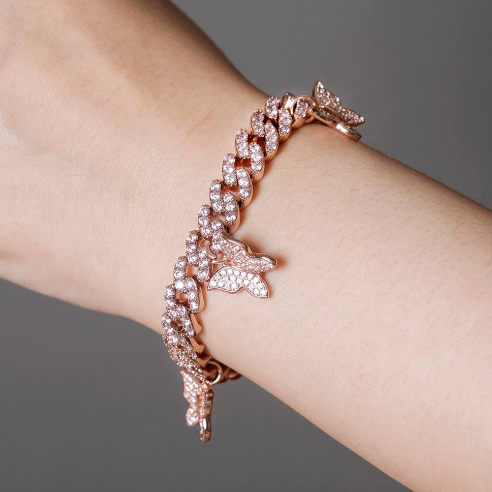 GZW Jewelry Butterfly Charm Bracelets Miami Cuban Link Bracelet Iced Out Cubic Zirconia Wristbans Hip Hop Chains Birthday Gifts For Women
GZW Jewelry Butterfly Charm Bracelets Miami Cuban Link Bracelet Iced Out Cubic Zirconia Wristbans Hip Hop Chains Birthday Gifts For Women