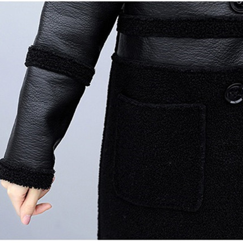 Autumn Winter Both sides Wear Leather Coat Women Plus size 5XL Plus velvet Thicken Loose Outerwear Female Flocking Jackets 3071 201020