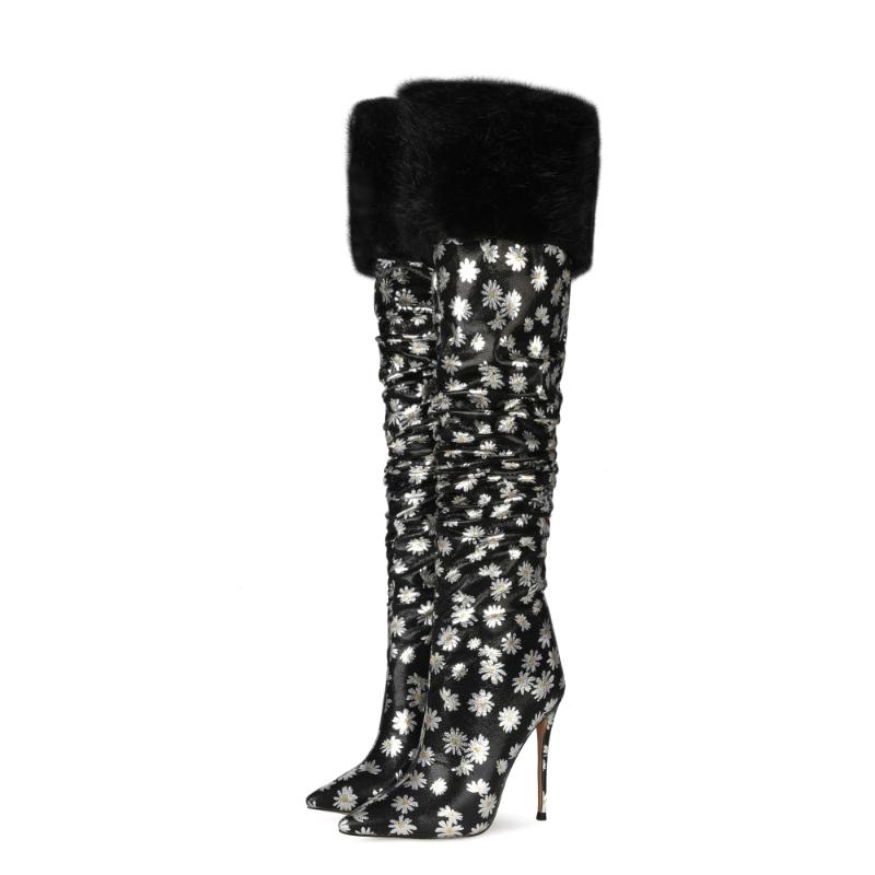 MKKHOU fashion Over-the-knee thigh-high Boot-Girl 2020 new Winter Lamb feather tip wrinkled Daisy straight boot-girl Large size, Silver 10cm
MKKHOU fashion Over-the-knee thigh-high Boot-Girl 2020 new Winter Lamb feather tip wrinkled Daisy straight boot-girl Large size, Silver 10cm