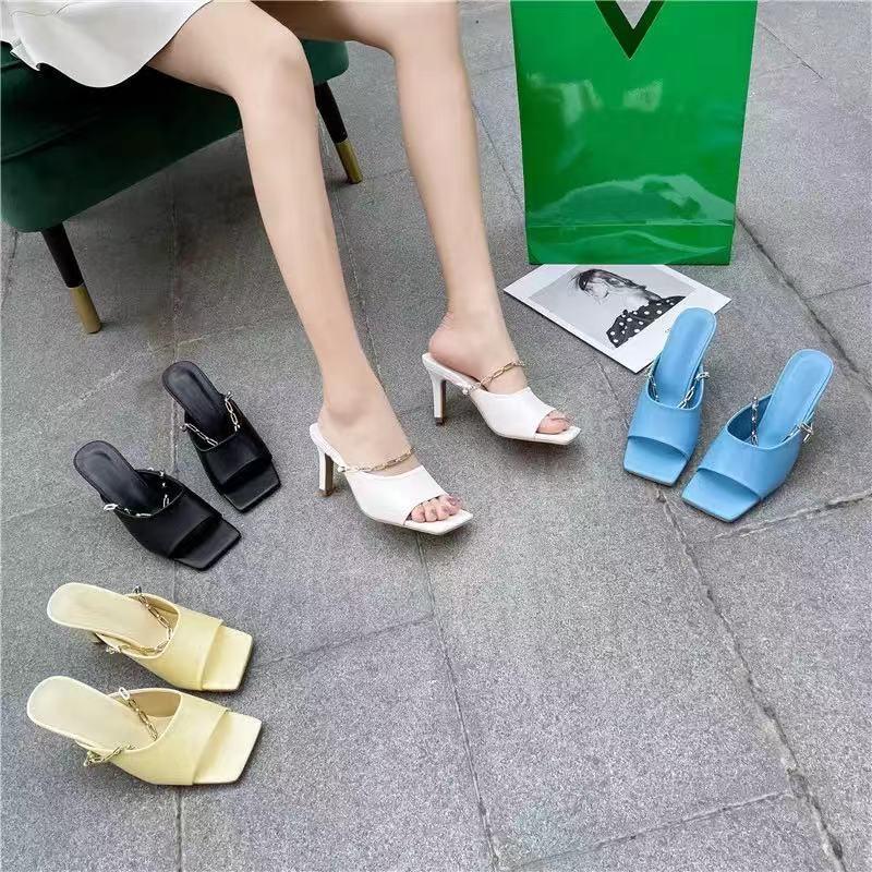 New Spring High Heel 7cm Slippers Women Vintage Square Toe Sandals Brand Design Shoes Women Slides Slip On Mule Zapatillas Mujer, Black
New Spring High Heel 7cm Slippers Women Vintage Square Toe Sandals Brand Design Shoes Women Slides Slip On Mule Zapatillas Mujer, Black