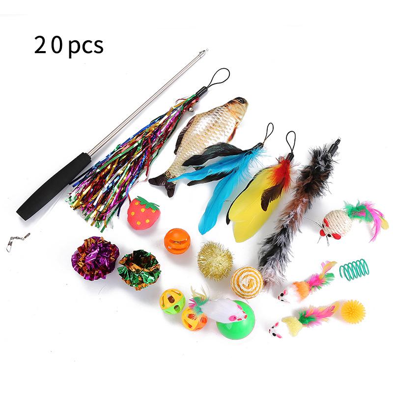 20 Pack of Cat Toys, Provides Unlimited Fun for Your Kitten, Including Cat Feather,Mice, Teaser,Catnip Fish, Balls Bells for
20 Pack of Cat Toys, Provides Unlimited Fun for Your Kitten, Including Cat Feather,Mice, Teaser,Catnip Fish, Balls Bells for