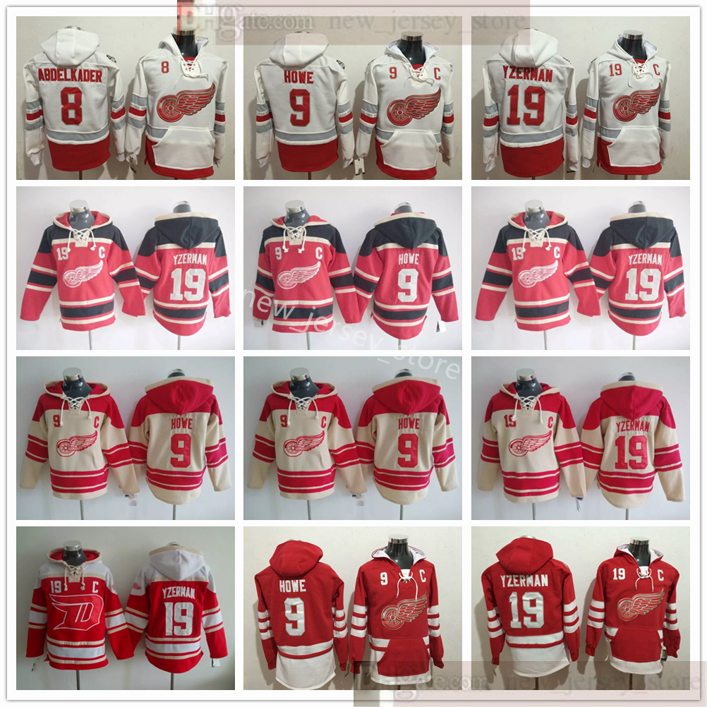 Detroit Red Wings Hockey Hoodie Jerseys 9 Gordie Howe 19 Steve Yzerman 8 Justin Abdelkader Reverse Retro Hoodies Jersey Red White Stitched, Same as picture 
Detroit Red Wings Hockey Hoodie Jerseys 9 Gordie Howe 19 Steve Yzerman 8 Justin Abdelkader Reverse Retro Hoodies Jersey Red White Stitched, Same as picture