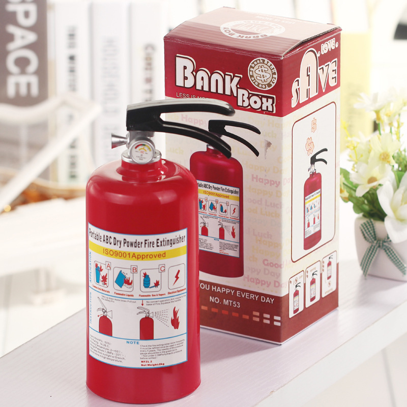 Creative cofre Money Box Fire Extinguisher Piggy Bank for money Plastic Decoration Coins Piggy Bank Gift Tirelire Safe Moneybox 201125